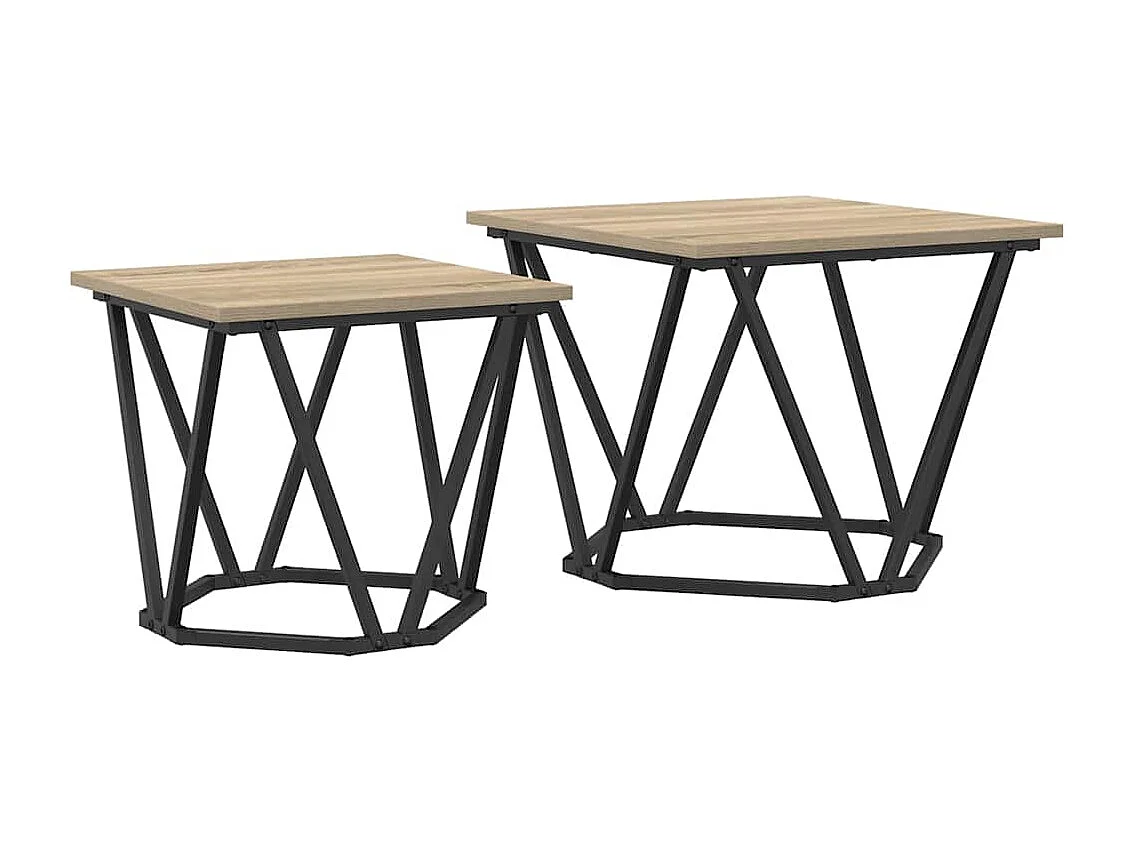 Tables basses salon-Tables d'appoint 2 pcs en bois d'ingénierie chêne Sonoma SHL94213