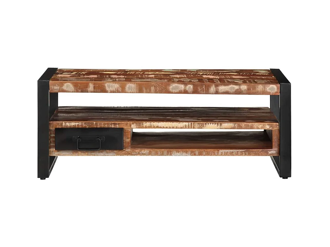 Table basse salon-Table d'appoint multicolore 90x50x36 cm bois de récupération massif SHL23835