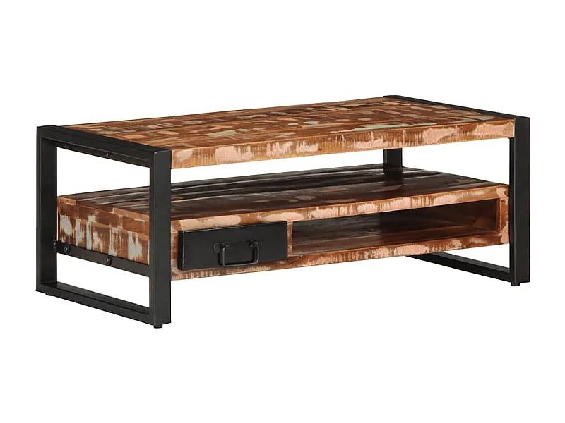 Salontafel | Woonkamertafel | Bijzettafel 90x50x36 cm massief gerecycled hout meerkleurig