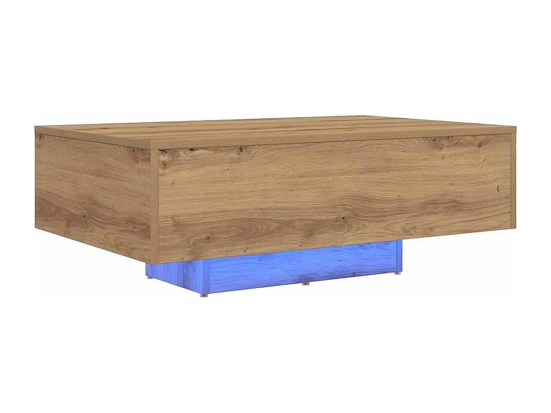 Salontafel | Woonkamertafel | Koffietafel artisanaal eikenkleurig 85 x 55 x 31 cm Bewerkt hout
