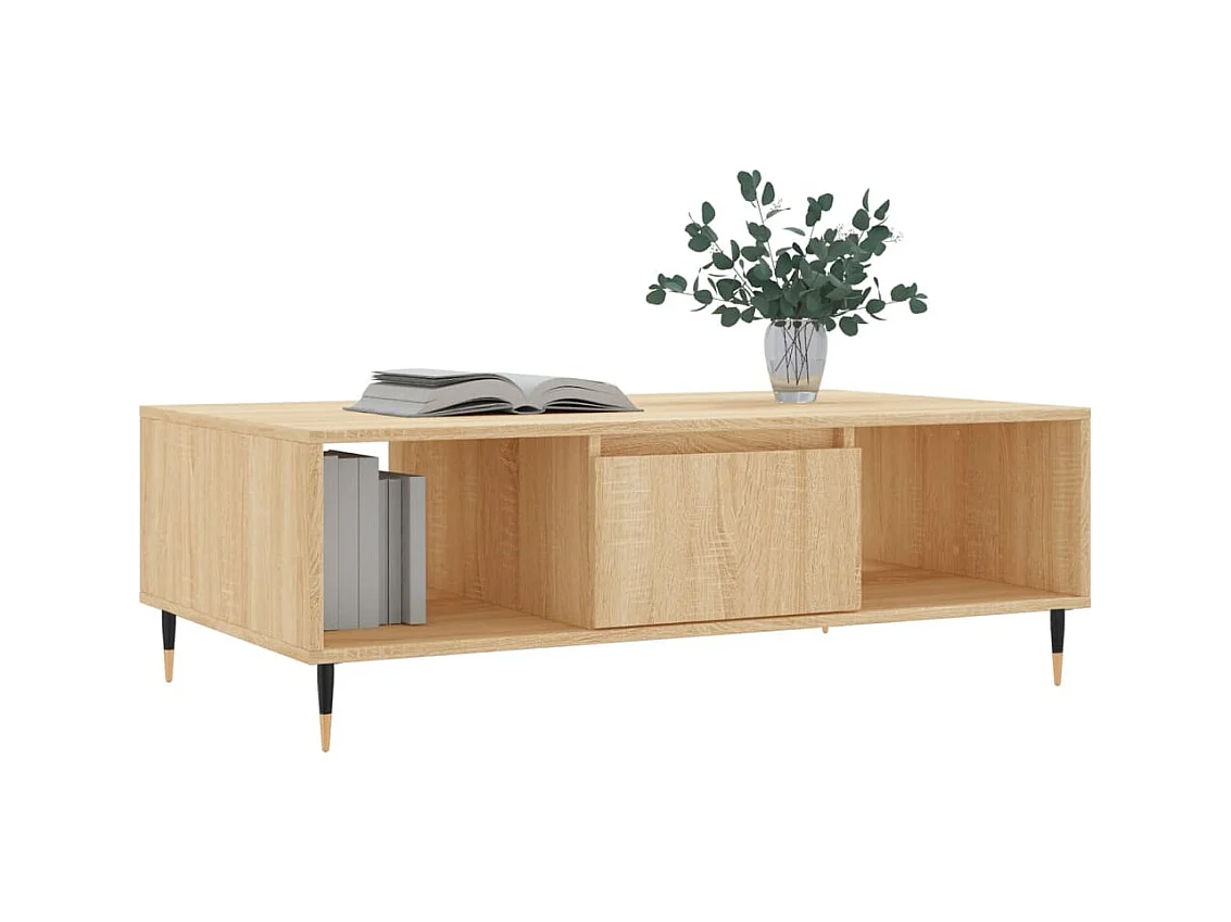 Mesa de centro | Mesa auxiliar madera de ingeniería marrón roble 100x50x50 cm SHL3899