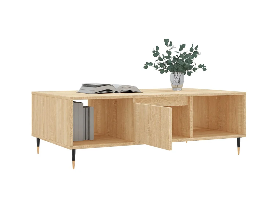 Mesa de centro | Mesa auxiliar madera de ingeniería marrón roble 100x50x50 cm SHL3899