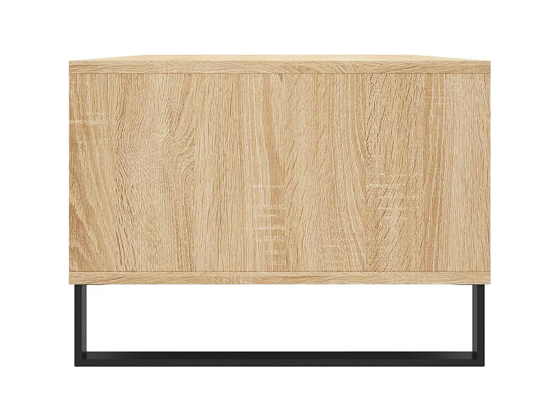 Mesa de centro | Mesa auxiliar madera ingeniería metal roble humo 100x50x45cm SHL4135