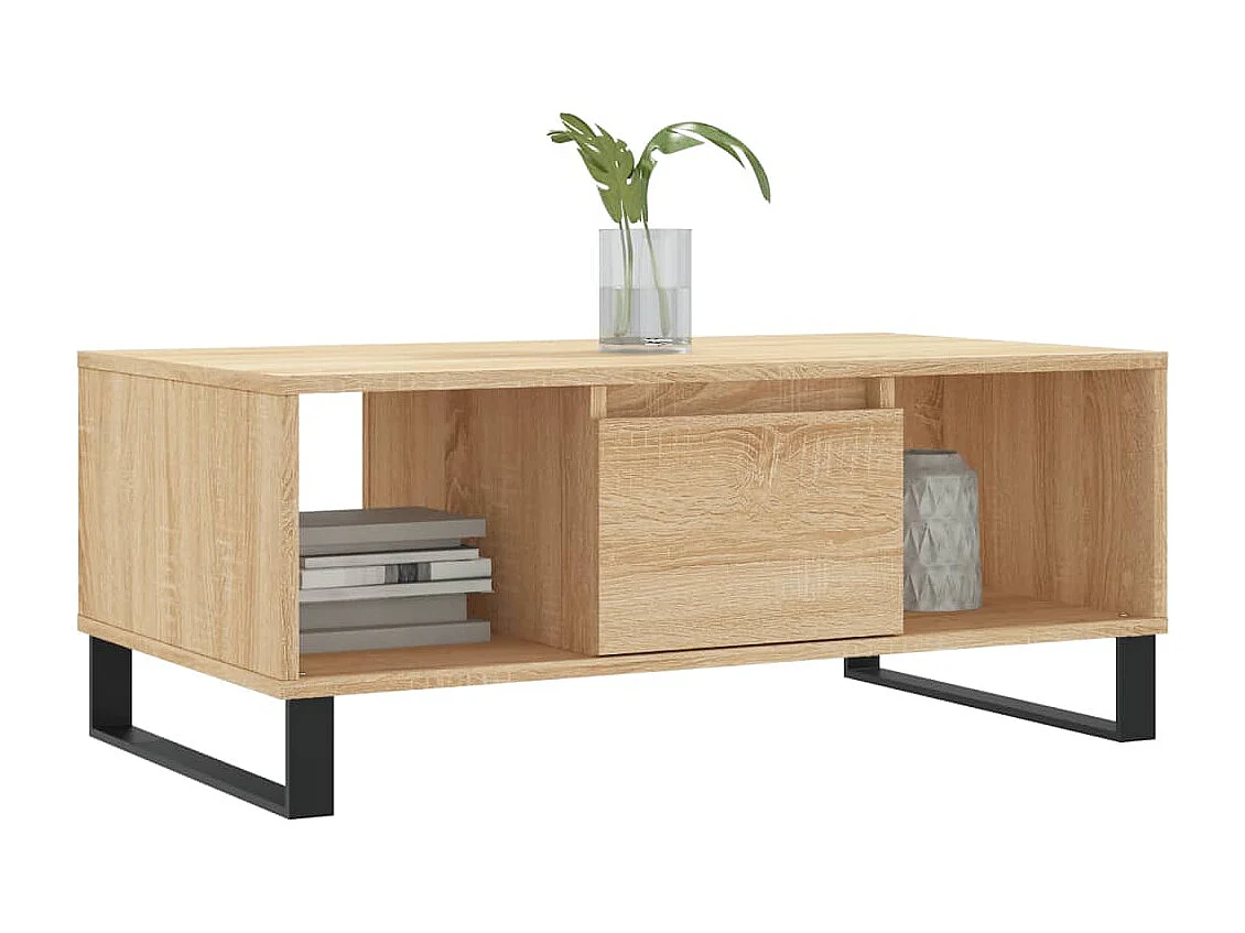 Mesa de centro | Mesa de apoio 90x50x36.5 cm derivados madeira carvalho sonoma