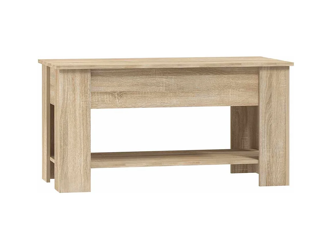 Mesa de centro | Mesa auxiliar de madera maciza de pino blanco 110x55x45 cm SHL540729