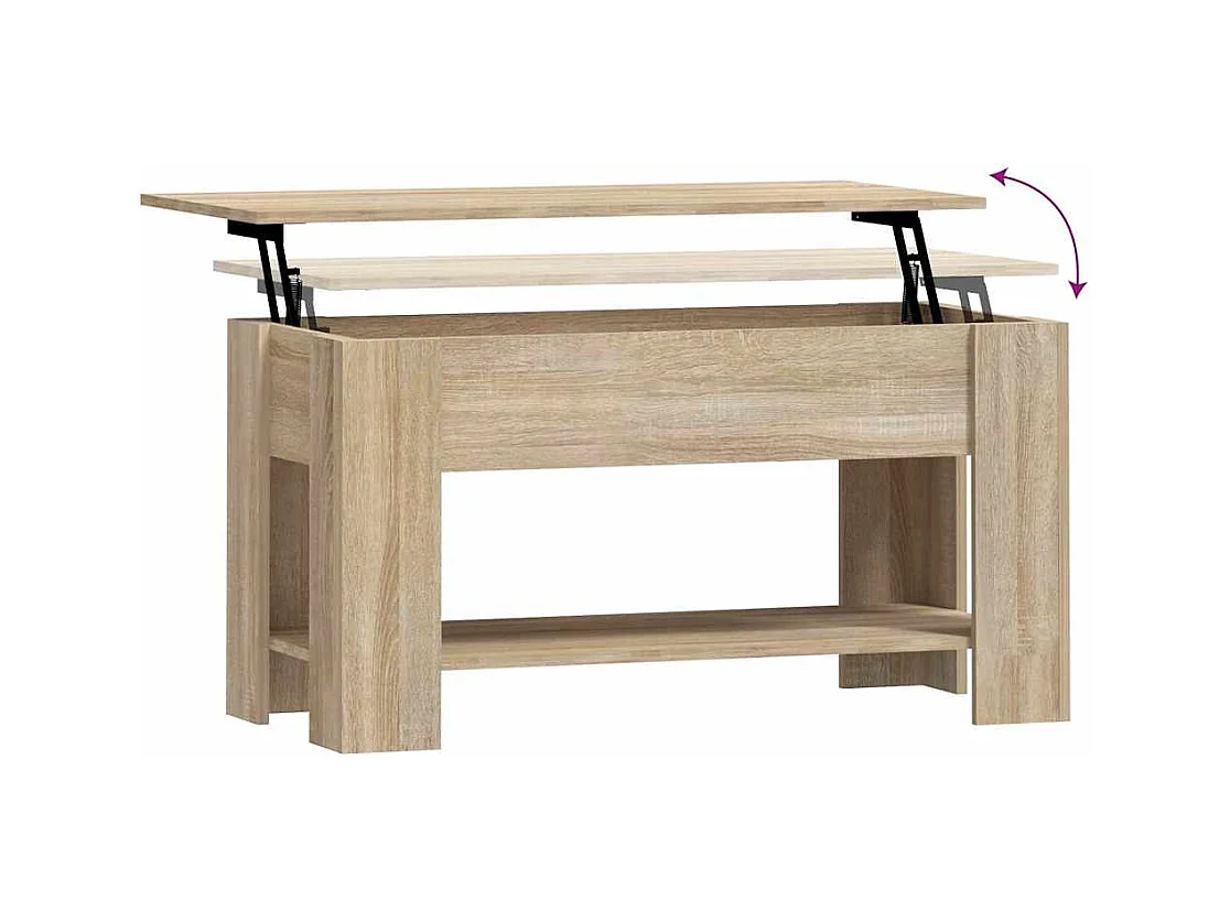 Mesa de centro | Mesa auxiliar de madera maciza de pino blanco 110x55x45 cm SHL540729