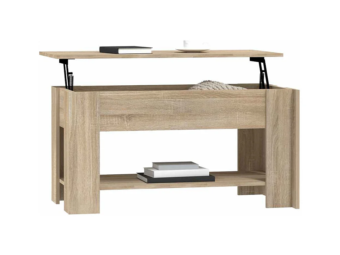 Mesa de centro | Mesa auxiliar de madera maciza de pino blanco 110x55x45 cm SHL540729