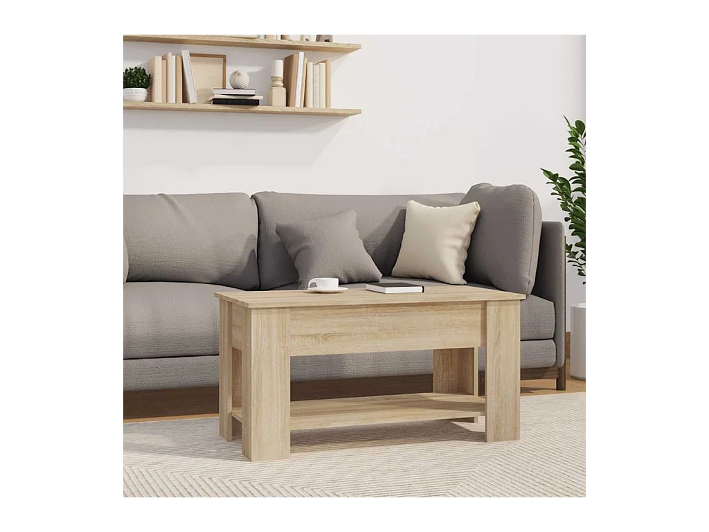 Mesa de centro | Mesa auxiliar de madera maciza de pino blanco 110x55x45 cm SHL540729