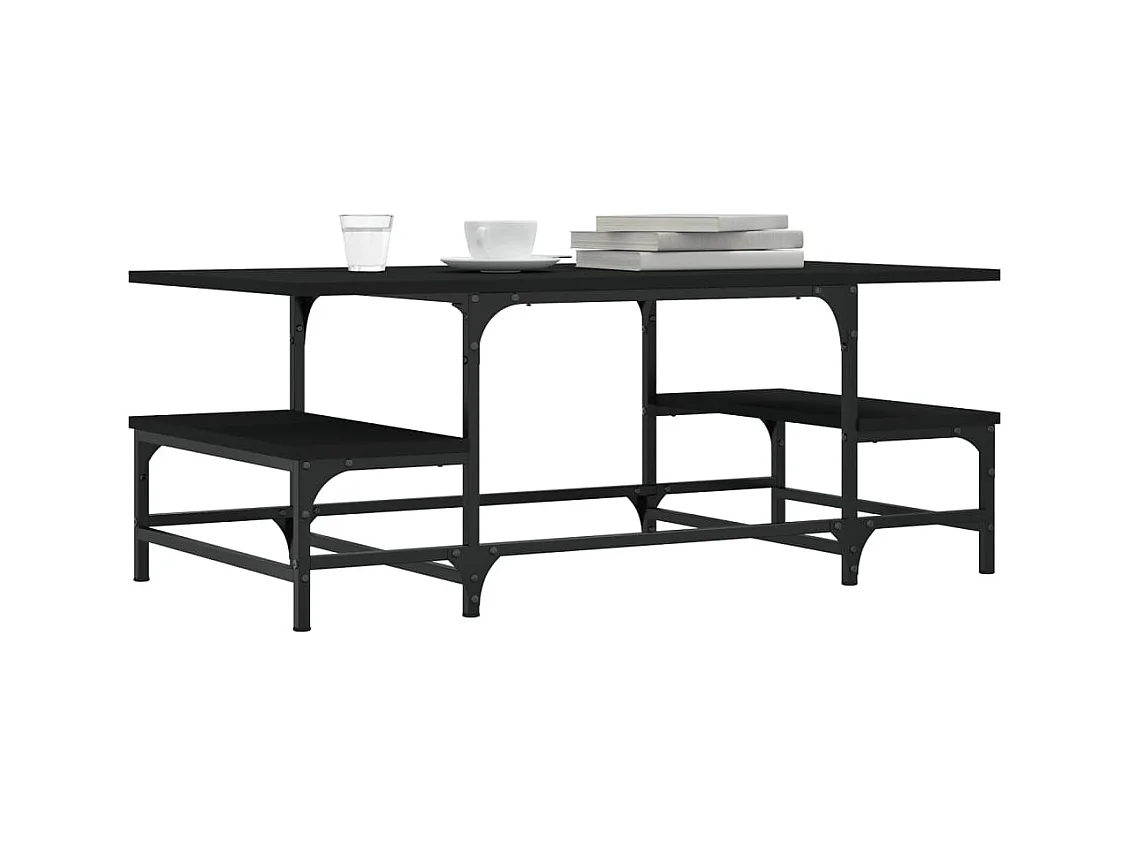 Table basse salon-Table d'appoint noir 100x50,5x40 cm bois d'ingénierie SHL30106