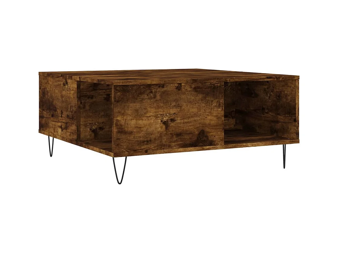Table basse salon-Table d'appoint chêne fumé 80x80x36,5 cm bois d'ingénierie SHL95010