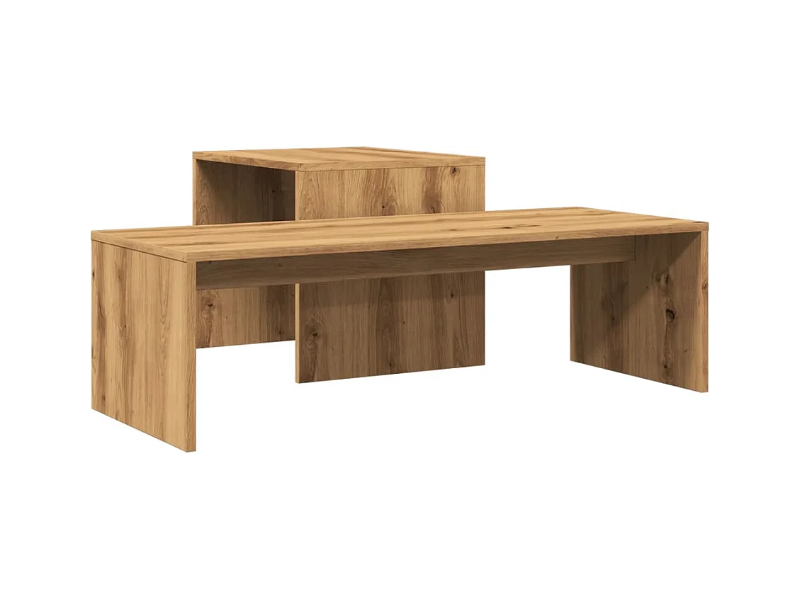 Mesa de centro | Mesa de apoio | Mesa de café 100x48x40 cm deriv. madeira carvalho artisiano