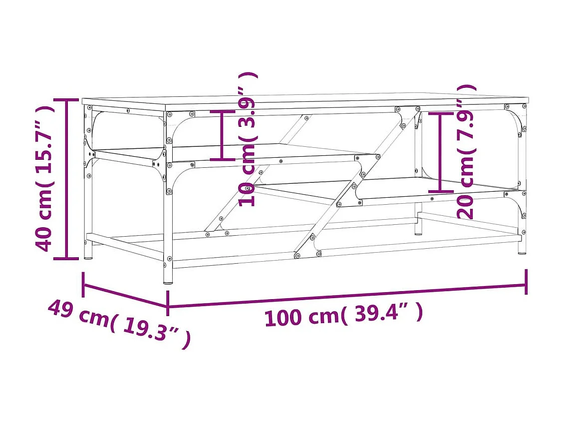 Mesa de centro-Mesa auxiliar con cajón vidrio templado 50x50x45 cm SHL3186