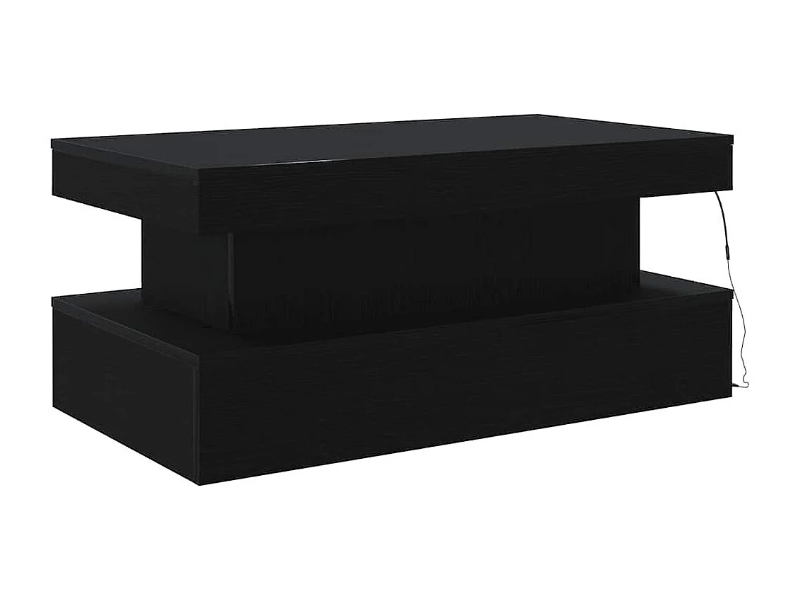 Couchtisch mit LED-Leuchten Schwarz Eichen-Optik 90x50x40 cm SHL72020