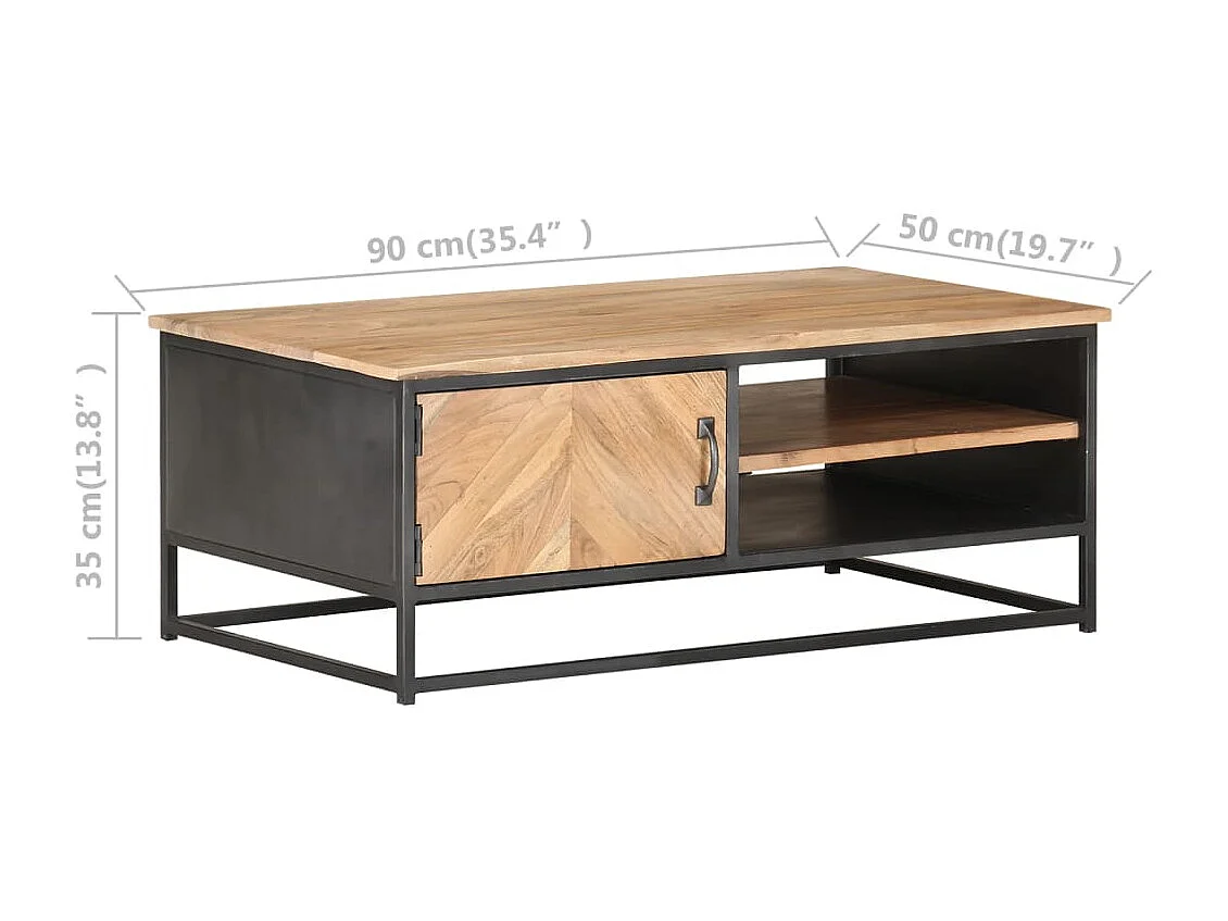 Couchtisch-Beistelltisch-Sofatisch 90x50x35 cm Massivholz Akazie SHL58327