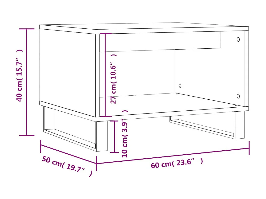 Mesa de centro | Mesa auxiliar madera de ingeniería negro 50x50x50 cm SHL251495