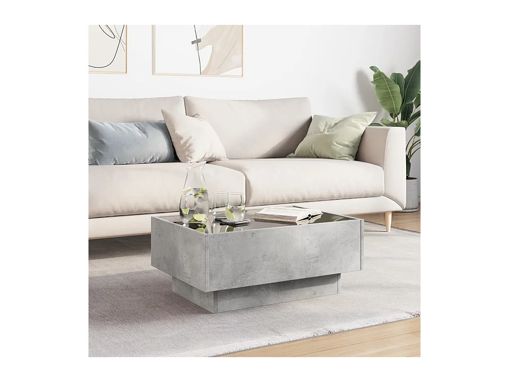 Mesa de centro-Mesa auxiliar madera contrachapada gris Sonoma 100x40x40 cm SHL4470