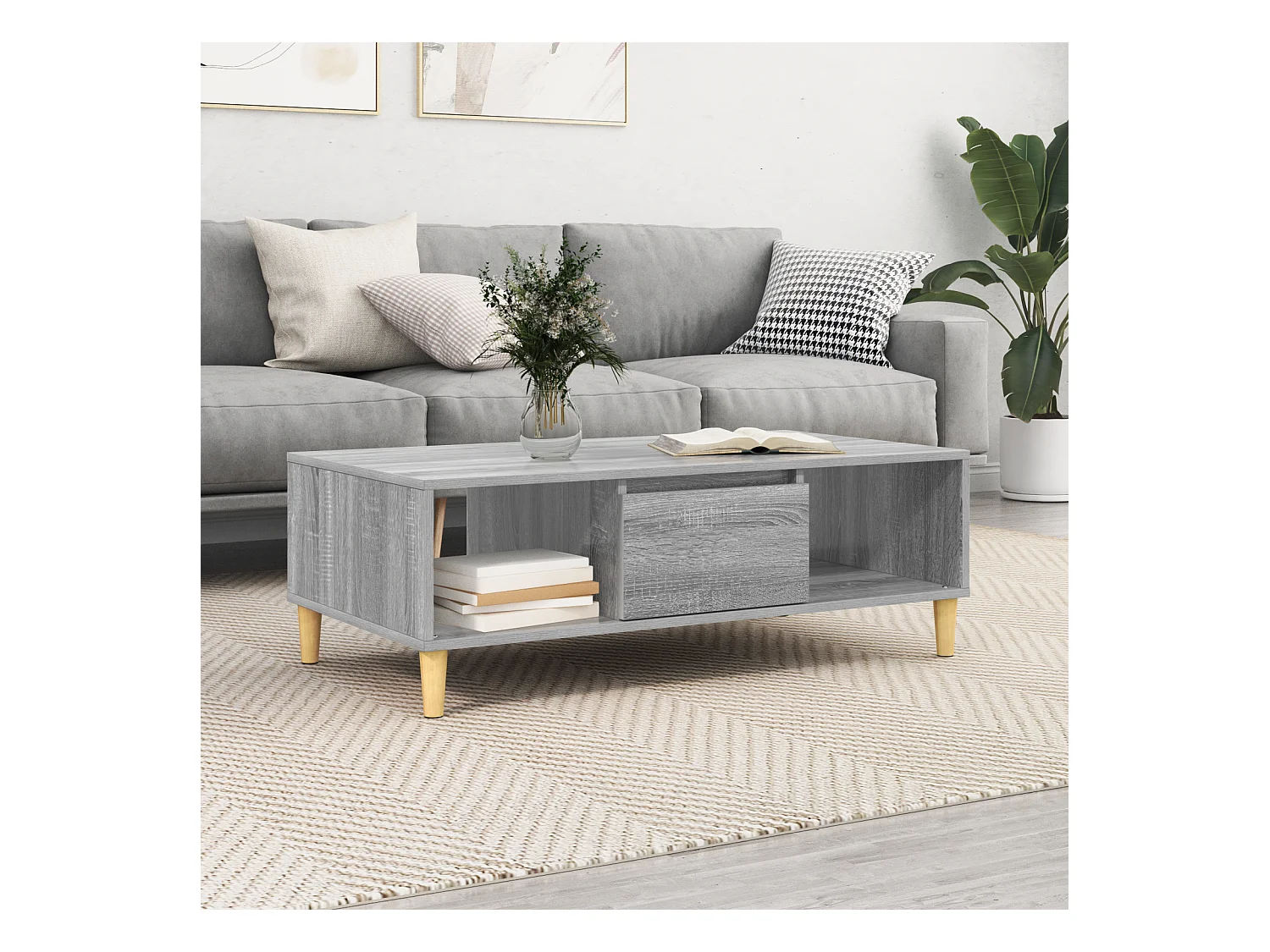 Mesa de centro | Mesa de apoio Sonoma cinzento 103.5x60x35 cm