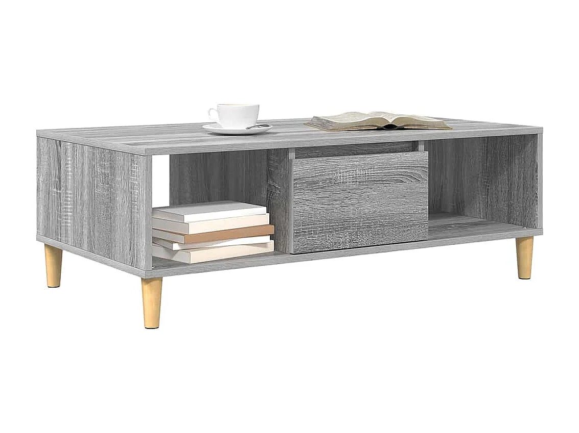 Salontafel | Woonkamertafel | Bijzettafel Grijs sonoma 103.5 x 60 x 35 cm Bewerkt hout