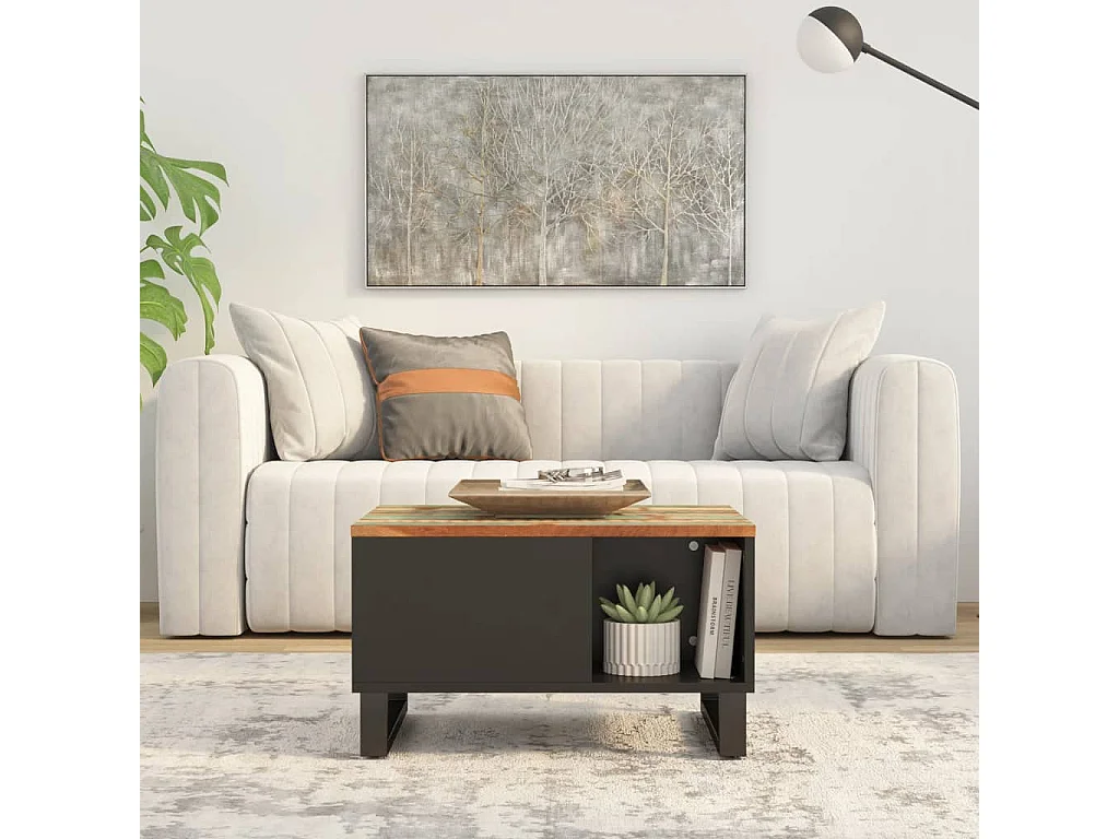 Couchtisch-Sofatisch-Beistelltische 60x50x35 cm Altholz Massiv SHL43156