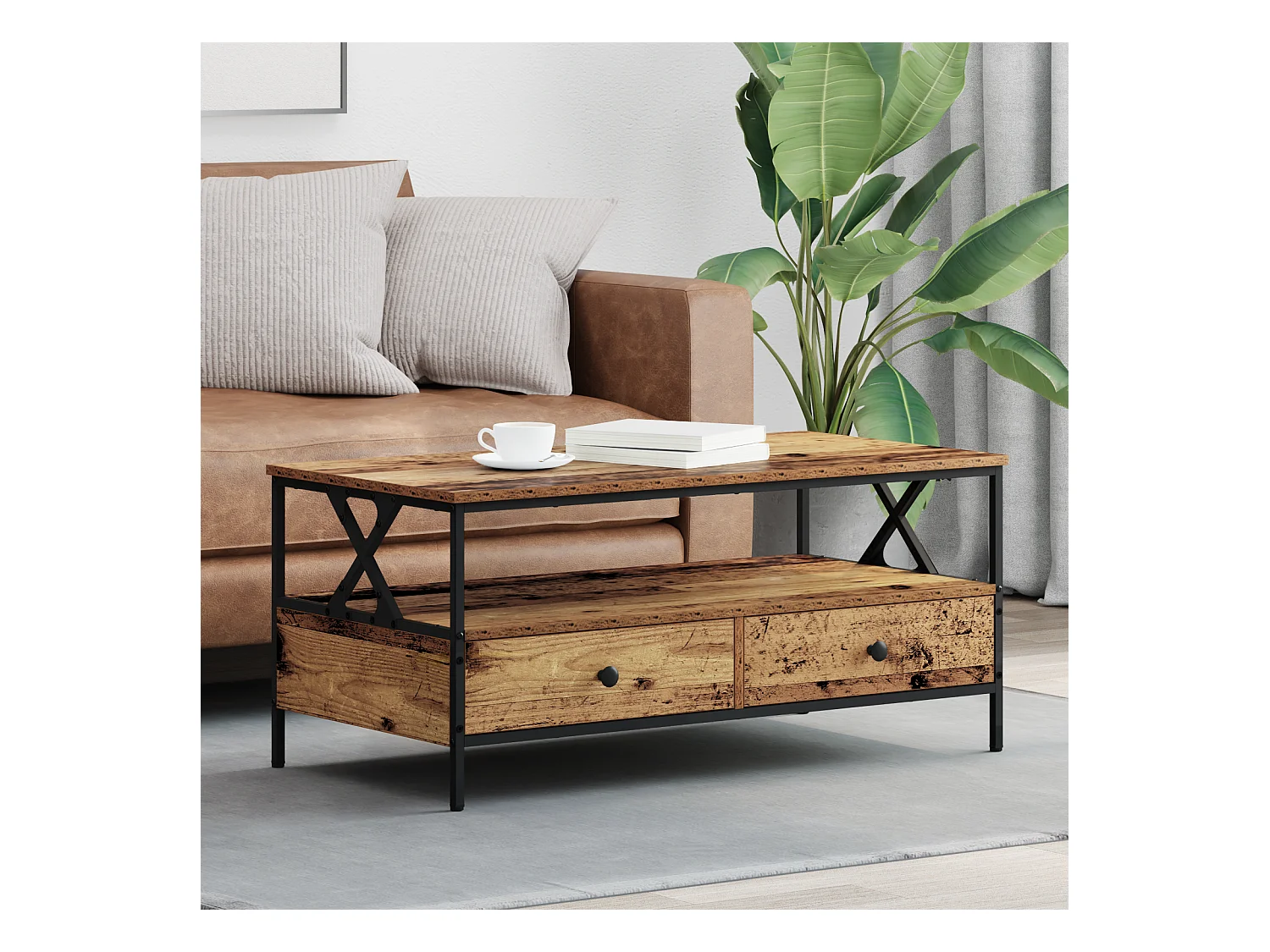 Mesas de centro | Mesas auxiliares 2 uds madera de ingeniería blanco 50x50x40 cm SHL4881