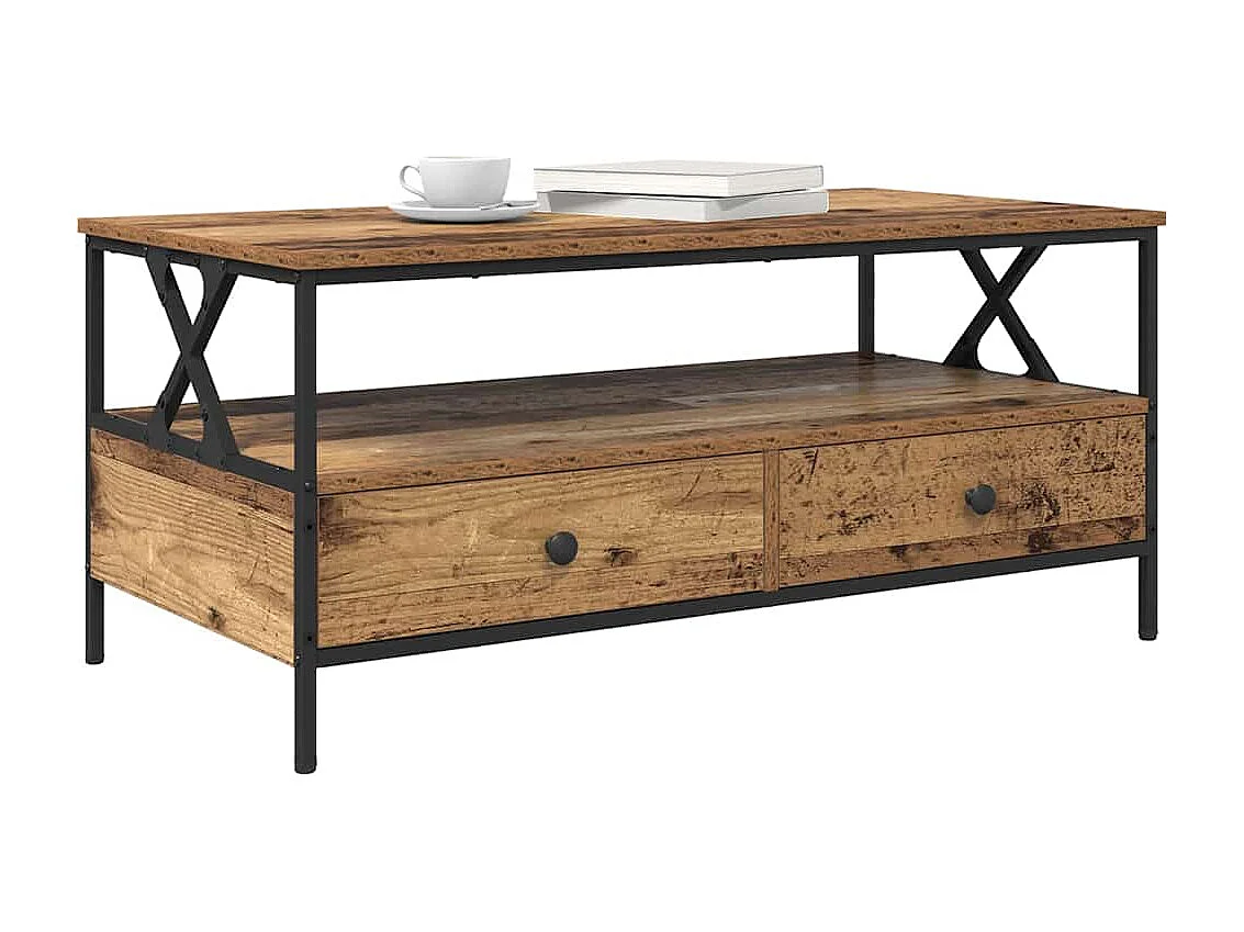 Mesa de centro | Mesa de café | Mesa auxiliar Madera vieja 100x51x45 cm Madera contrachapada SHL4548