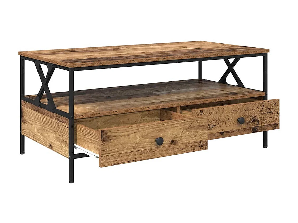 Mesa de centro | Mesa de café | Mesa auxiliar Madera vieja 100x51x45 cm Madera contrachapada SHL4548