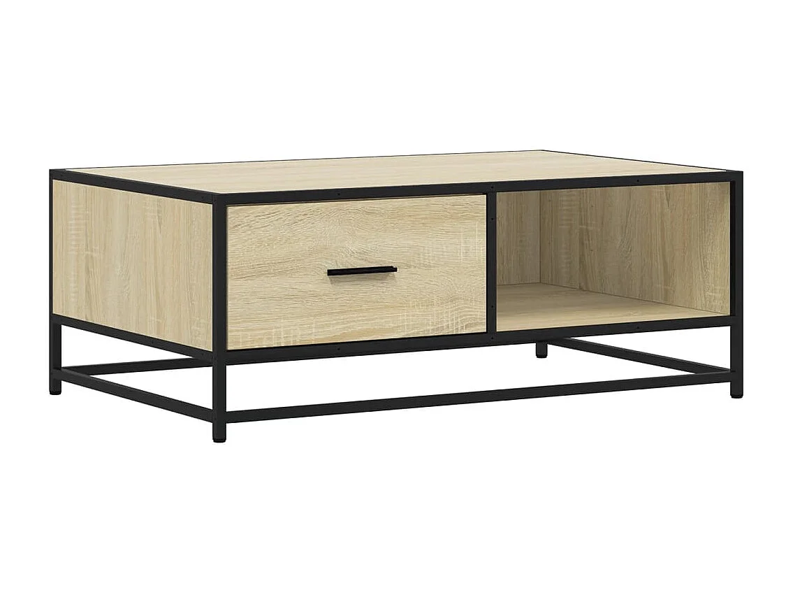 Table basse salon-Table d'appoint chêne sonoma 90x57x35 cm bois d'ingénierie et métal SHL50016