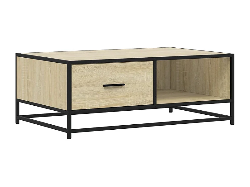 Table basse salon-Table d'appoint chêne sonoma 90x57x35 cm bois d'ingénierie et métal SHL50016