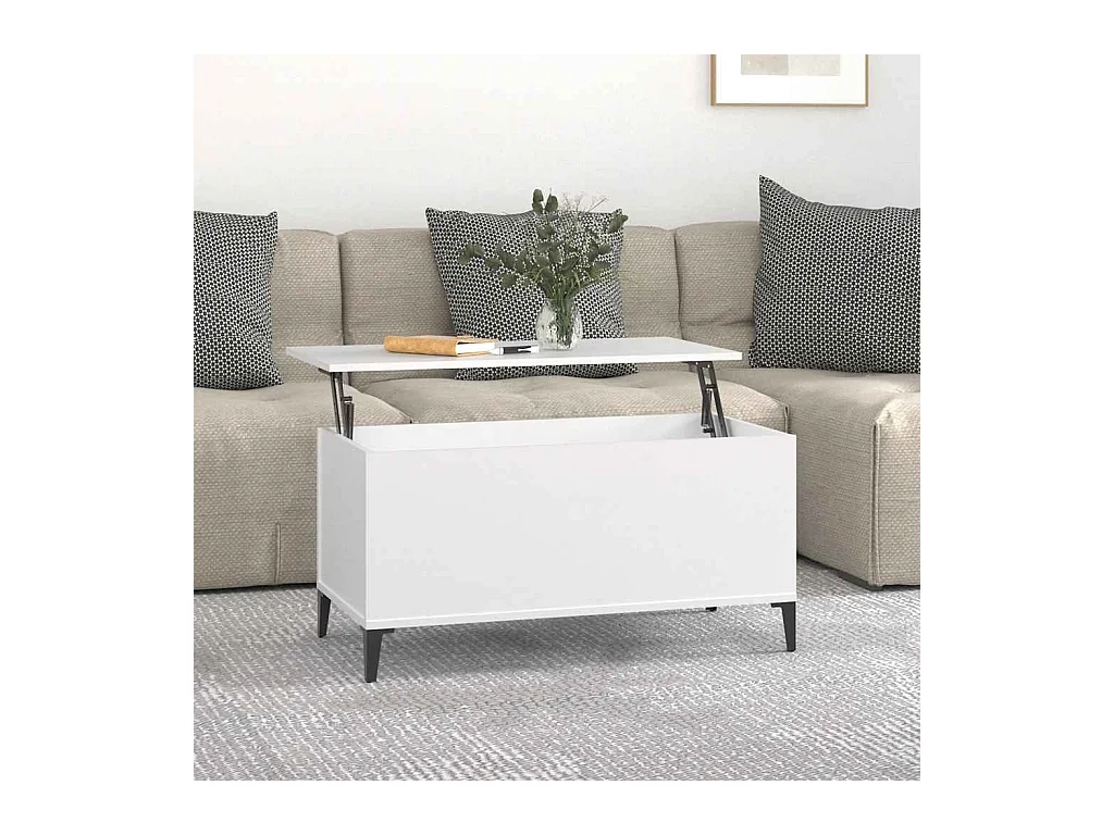 Mesa de centro | Mesa auxiliar madera contrachapada roble ahumado 90x90x28 cm SHL4414