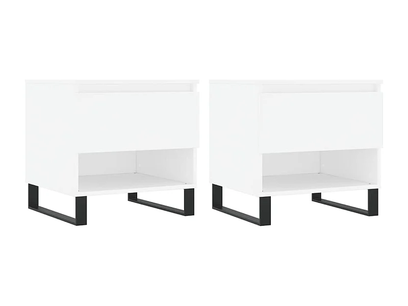 Couchtisch 2er Set-Sofatisch-Beistelltische Weiß 50x46x50 cm Holzwerkstoff SHL64059