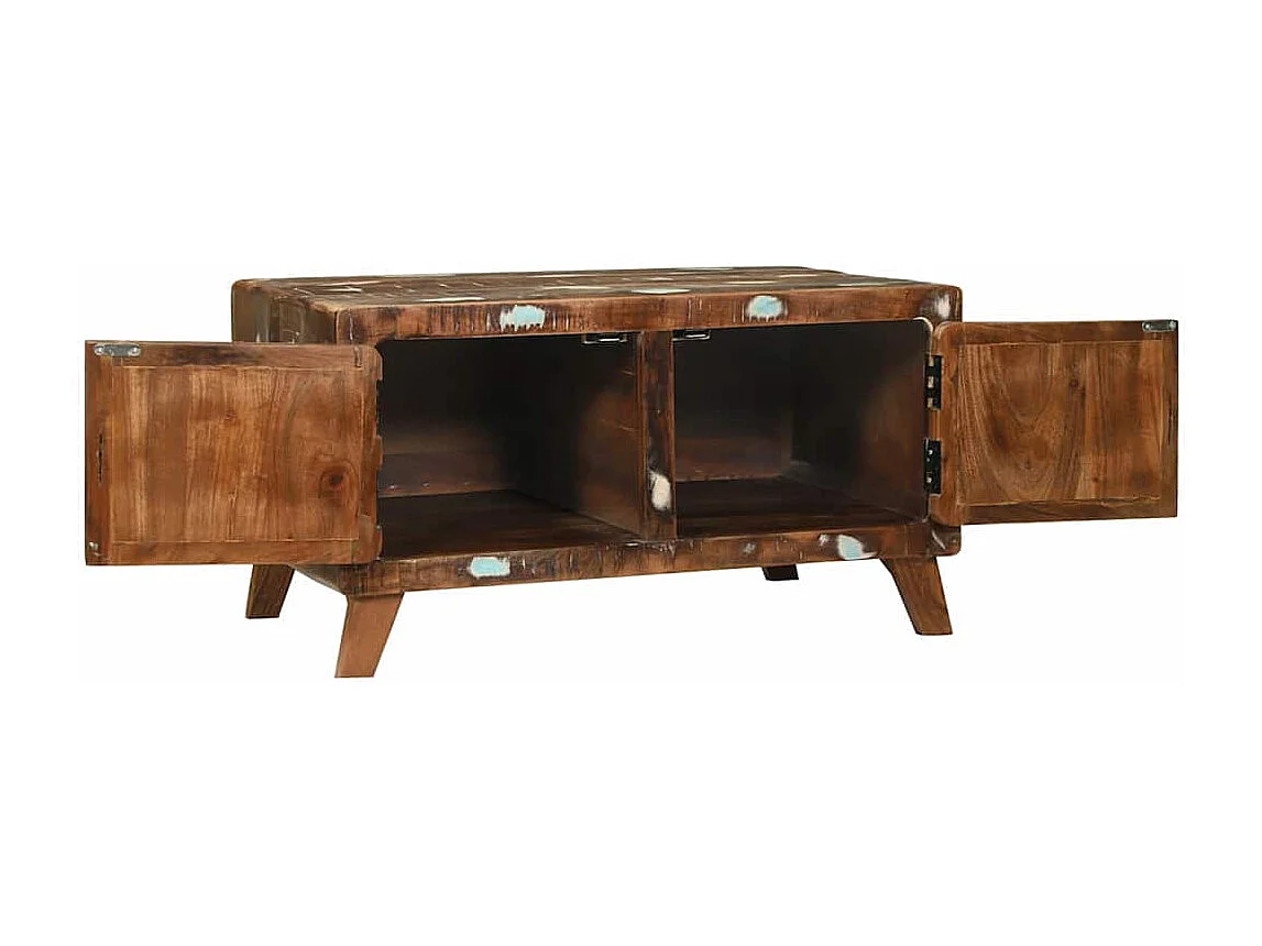 Couchtisch-Wohnzimmertisch-Beistelltische Mehrfarbig 80x54x45 cm Massives Altholz SHL14219