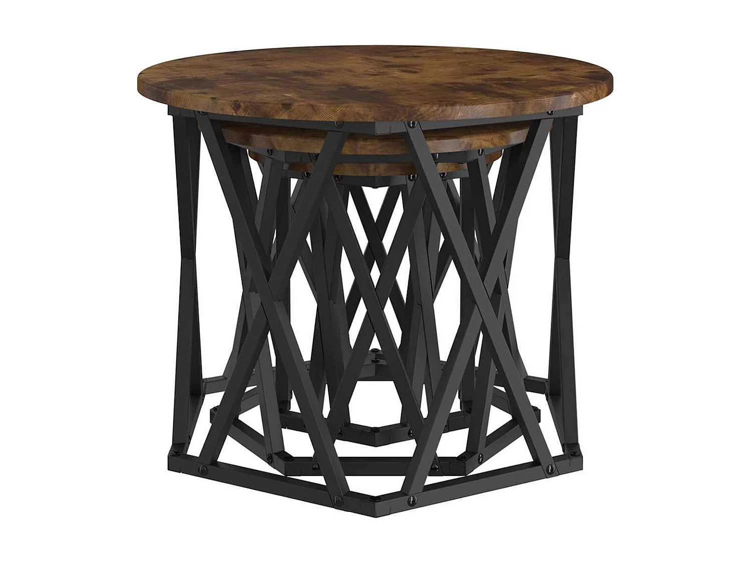 Tables d'appoint 3 pièces Chêne fumé en bois reconstitué SHL27595