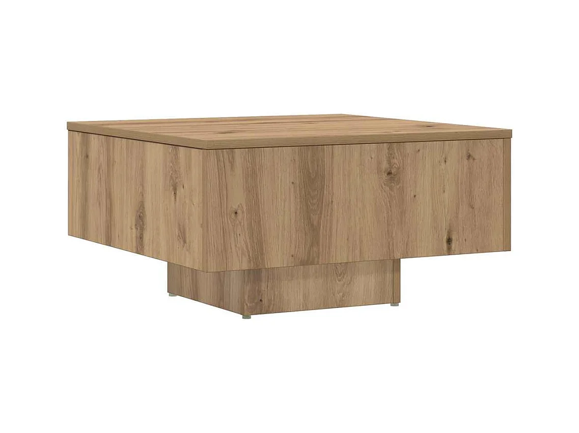 Table basse salon-Table d'appoint chêne artisanal 60x60x31,5 cm bois d'ingénierie SHL54808