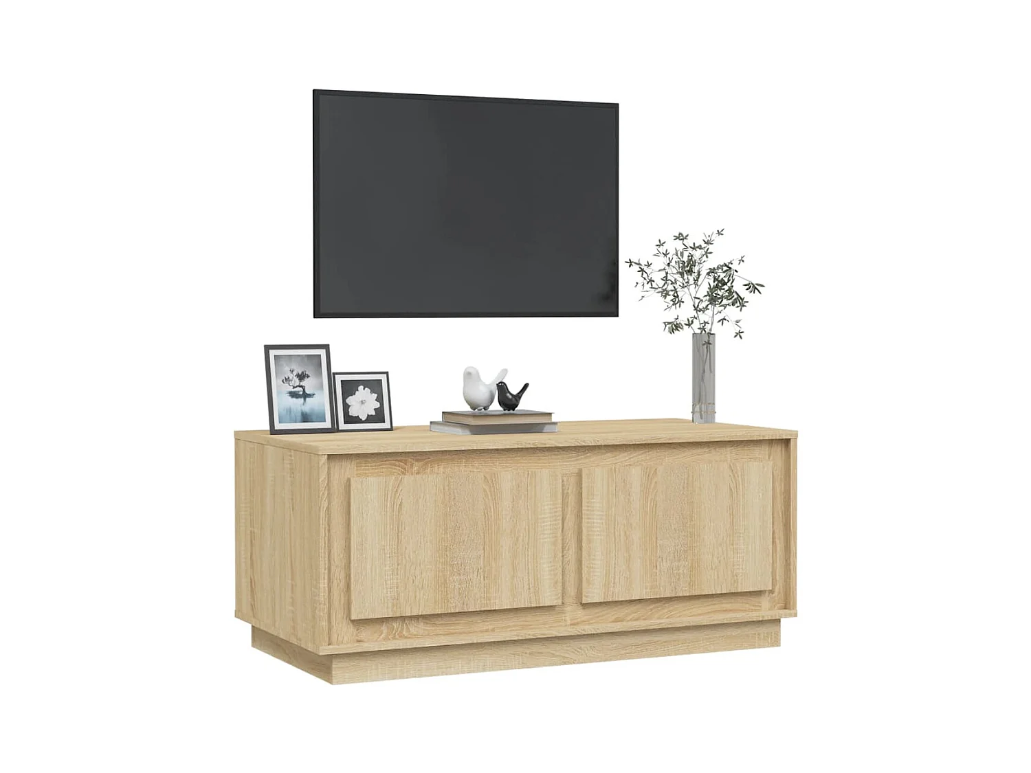 Mesa de centro | Mesa auxiliar madera contrachapada roble marrón 55x55x36,5 cm SHL2326