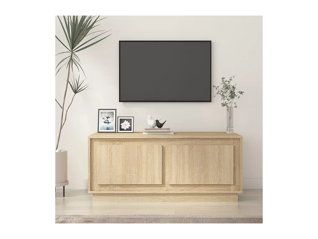 Mesa de centro | Mesa auxiliar madera contrachapada roble marrón 55x55x36,5 cm SHL2326