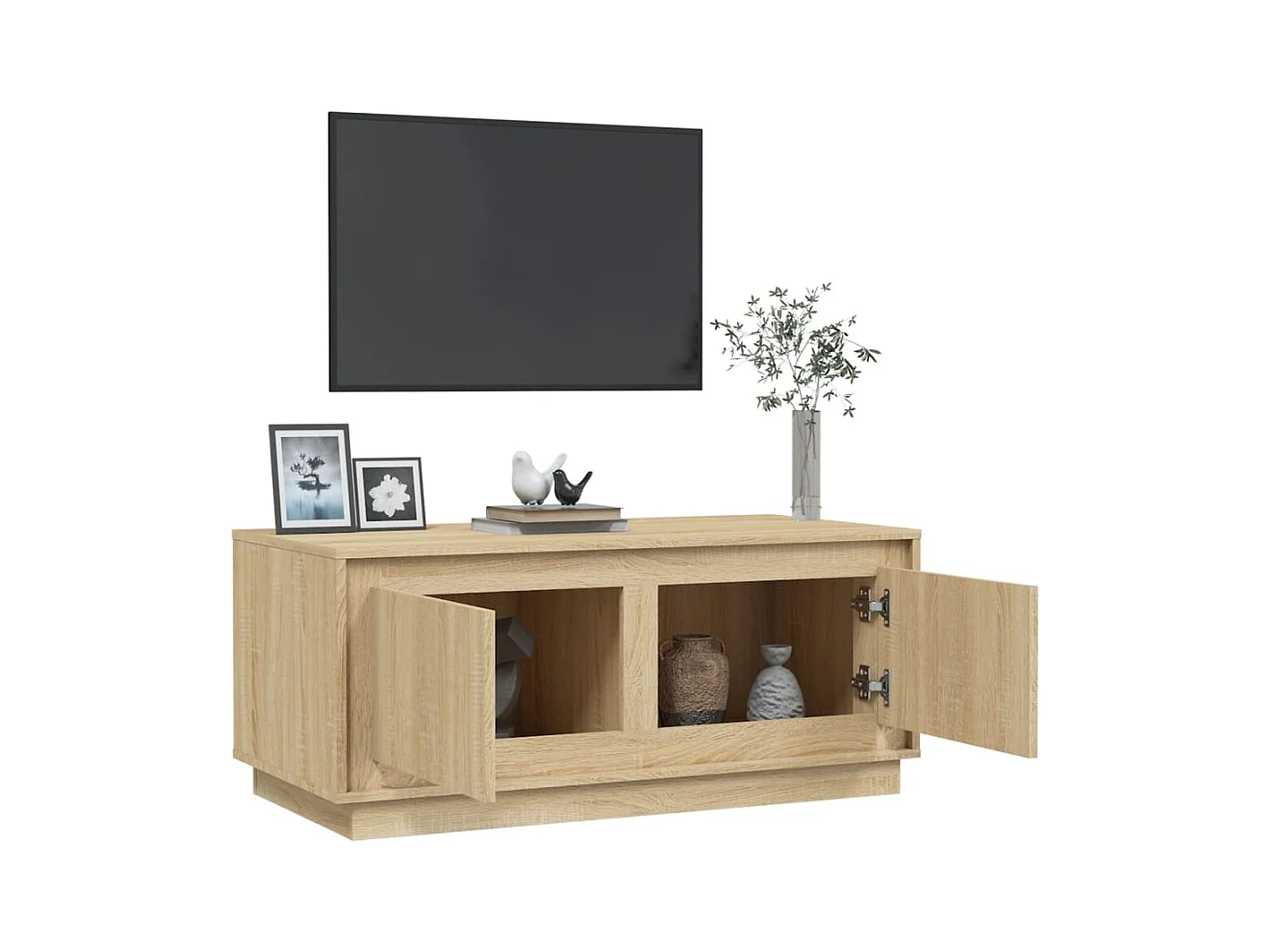 Mesa de centro | Mesa auxiliar madera contrachapada roble marrón 55x55x36,5 cm SHL2326