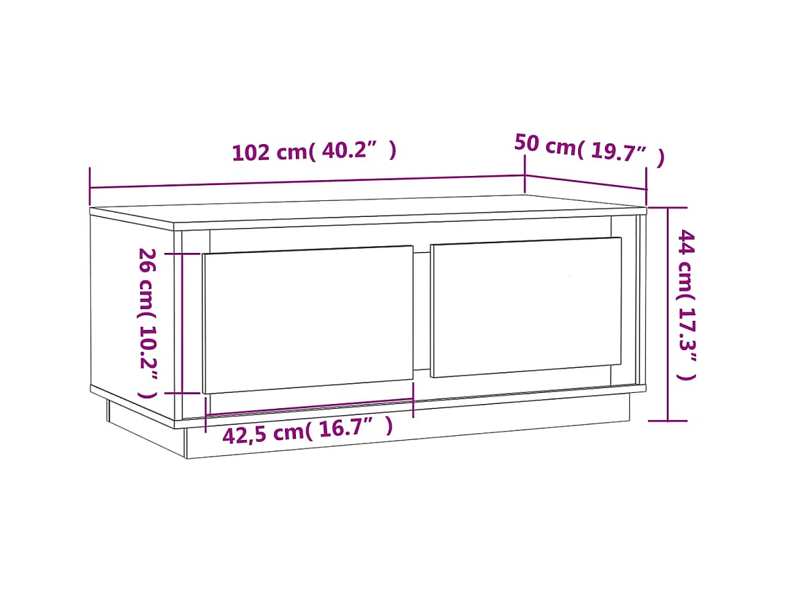 Mesa de centro | Mesa auxiliar madera contrachapada roble marrón 55x55x36,5 cm SHL2326