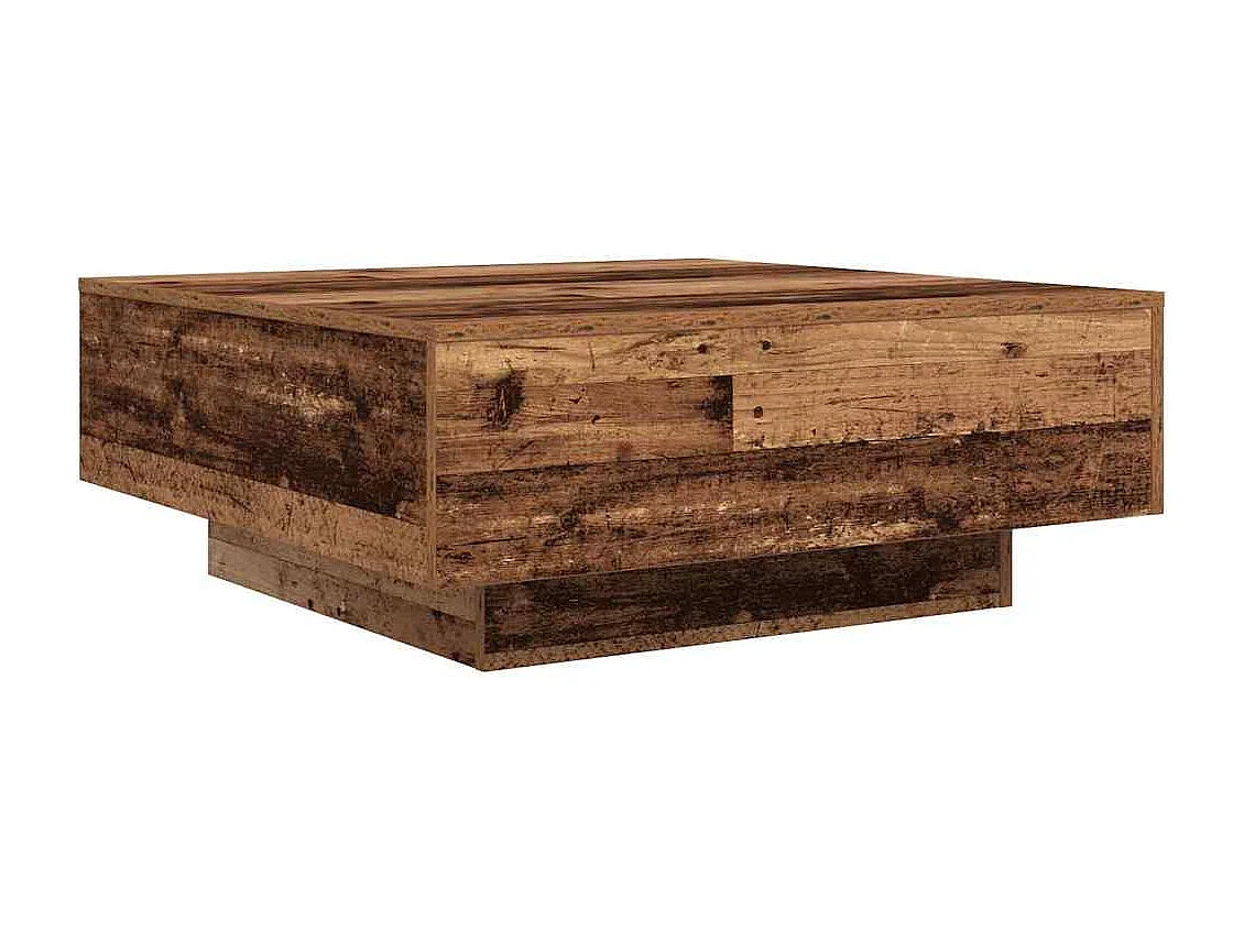 Salontafel | Koffietafel Oud hout Blauw 80 x 80 x 31 cm Bewerkt hout
