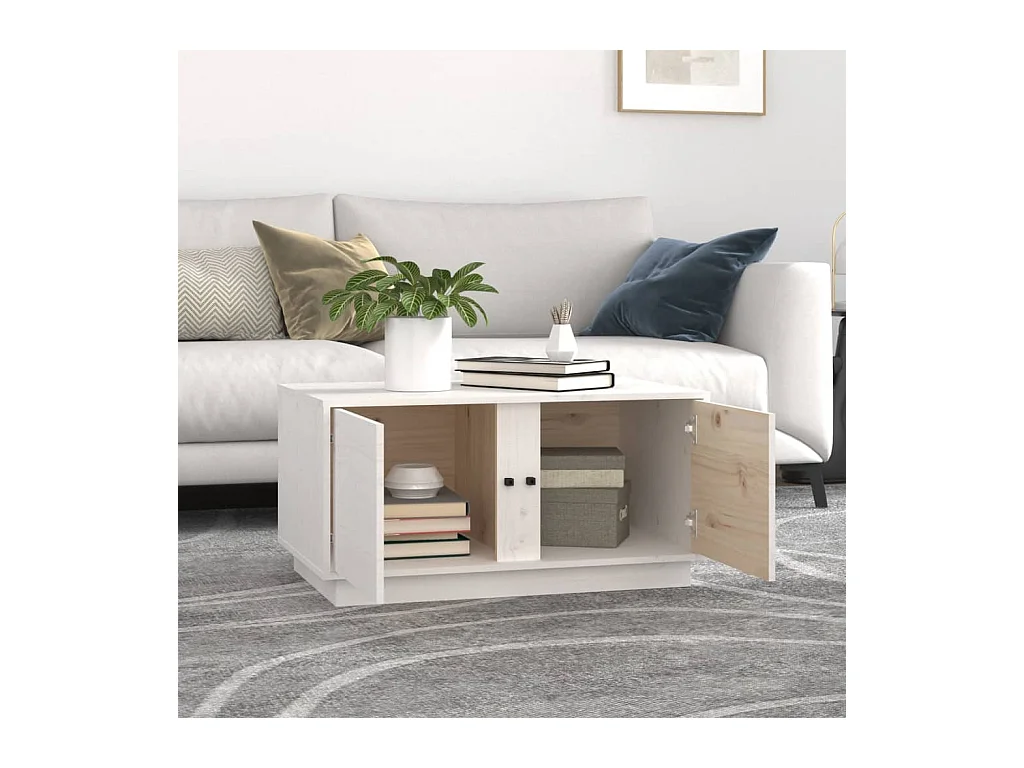 Mesa de centro | Mesa auxiliar madera contrachapada gris hormigón 90x50x36,5 cm SHL4019