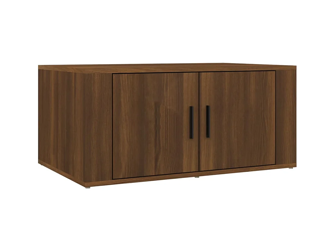 Mesa de centro | Mesa auxiliar madera contrachapada marrón roble 80x50x35 cm SHL3876
