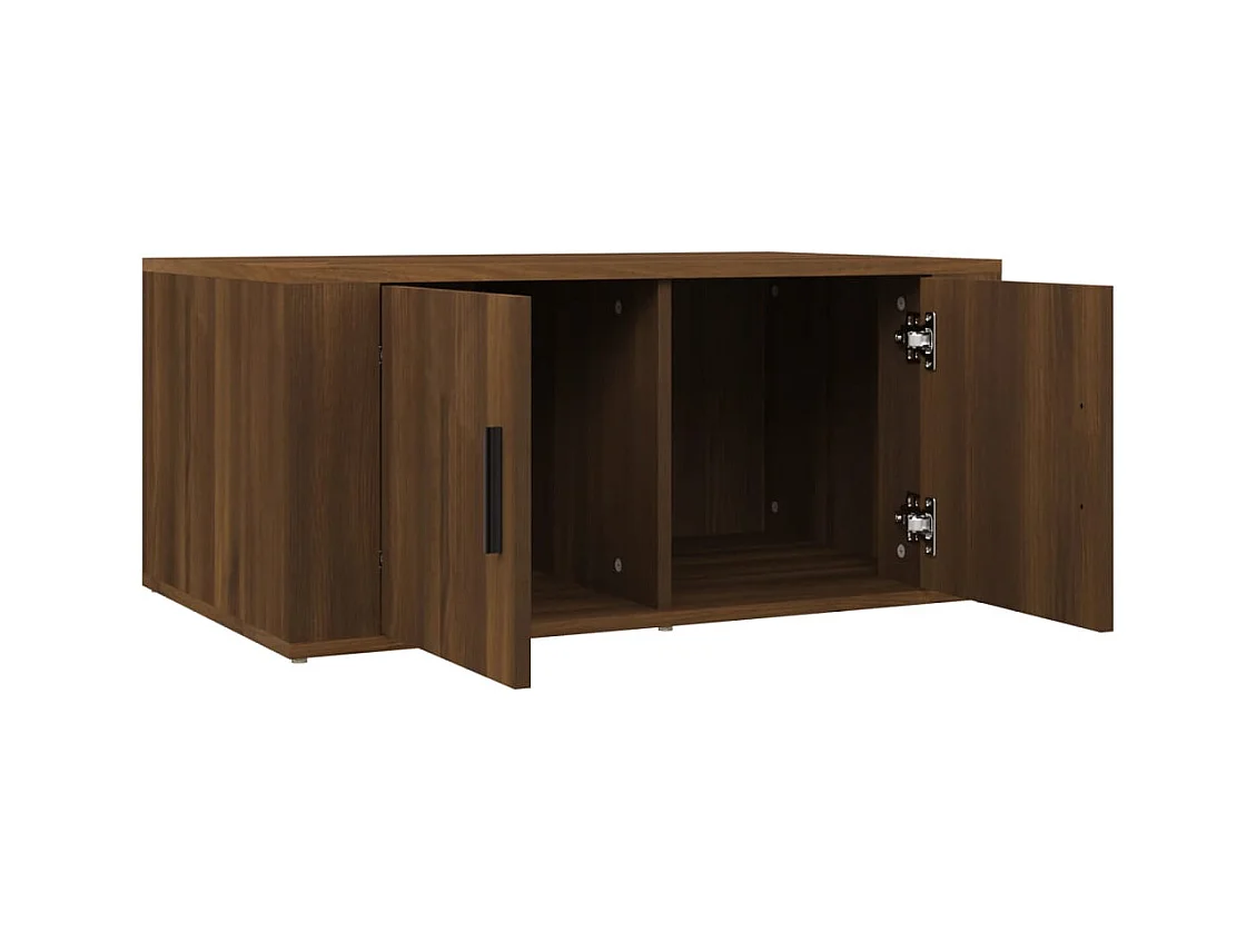 Mesa de centro | Mesa auxiliar madera contrachapada marrón roble 80x50x35 cm SHL3876