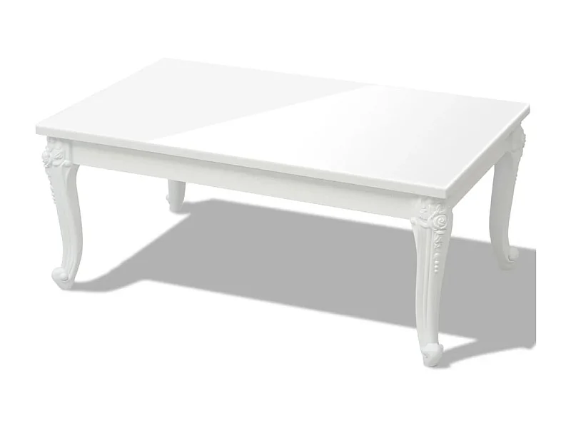 Table basse salon-Table d'appoint 100x60x42 cm Blanc brillant SHL40349