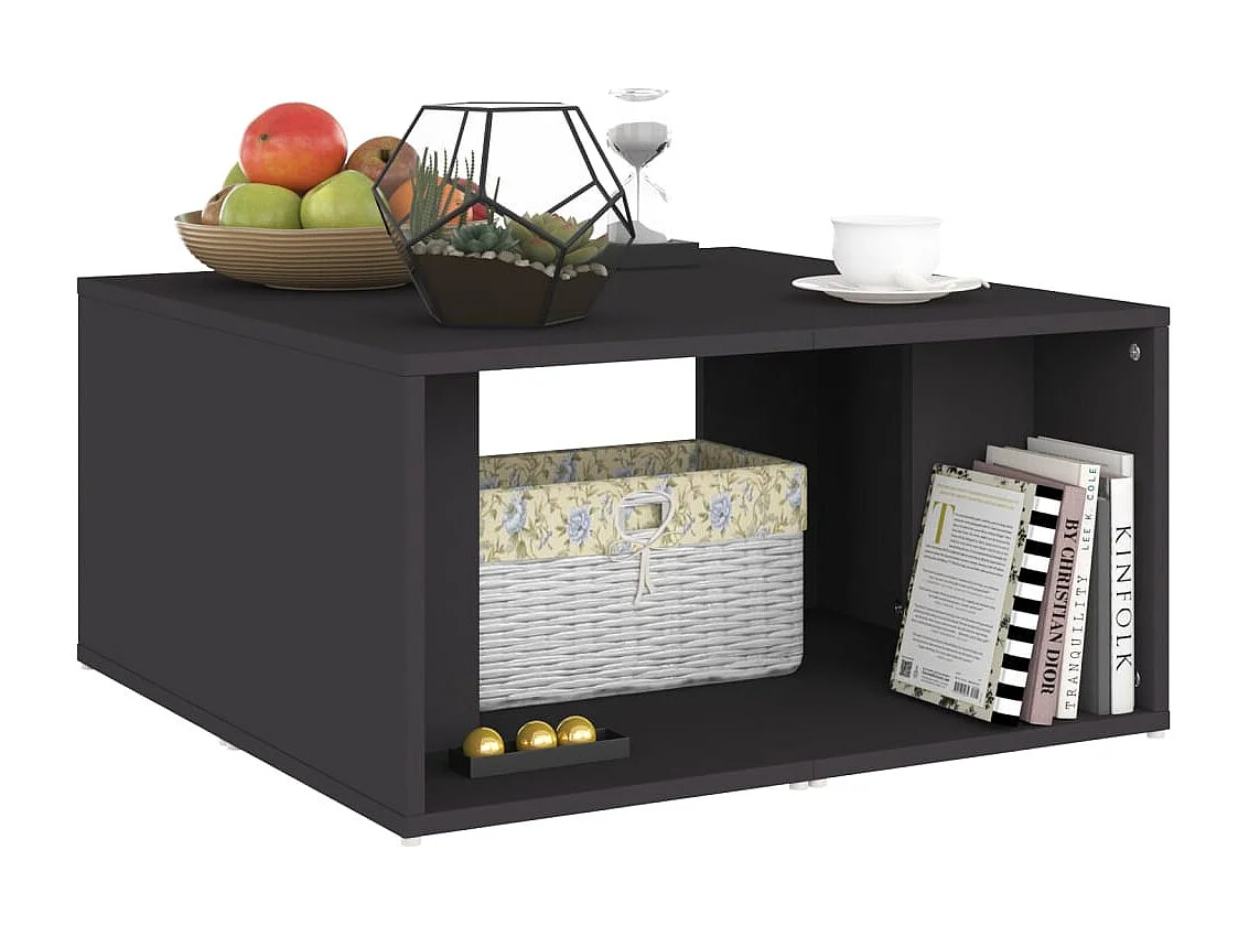 Mesa de centro | Mesa auxiliar con puertas de vidrio gris Sonoma 68x50x42 cm SHL2050