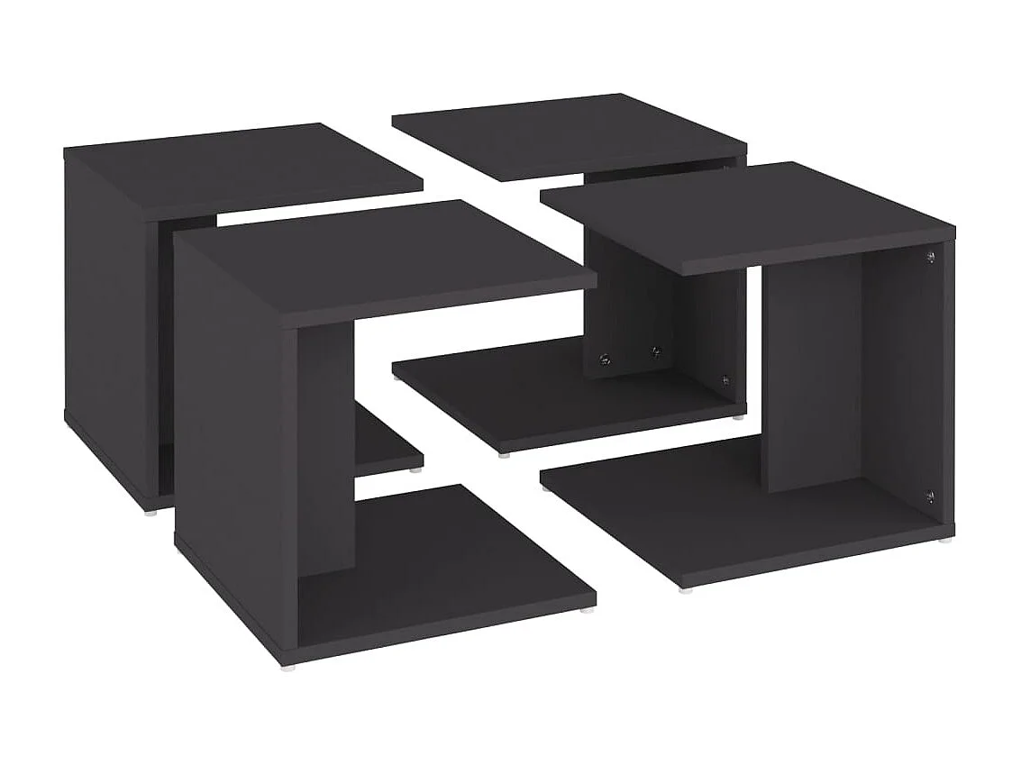 Mesa de centro | Mesa auxiliar con puertas de vidrio gris Sonoma 68x50x42 cm SHL2050