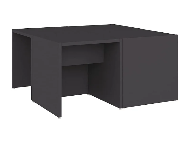 Salontafel | Bijzettafel | Koffietafel 4 st 33x33x33 cm bewerkt hout grijs