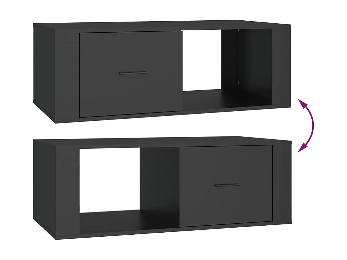 Mesa de centro | Mesa auxiliar madera contrachapada marrón roble 90x50x36,5 cm SHL4089