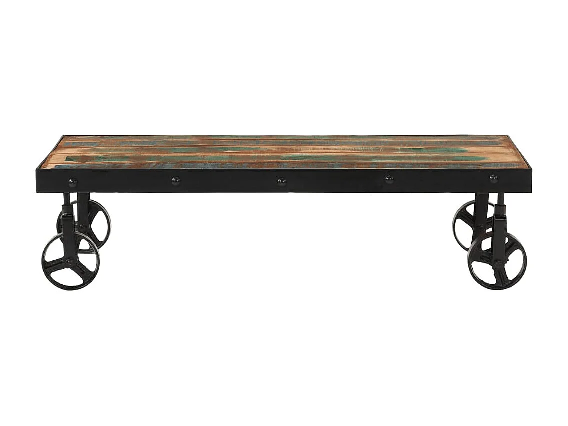 Couchtisch-Sofatisch-Beistelltische mit Rollen Altholz Massiv 100x55x26 cm SHL8878