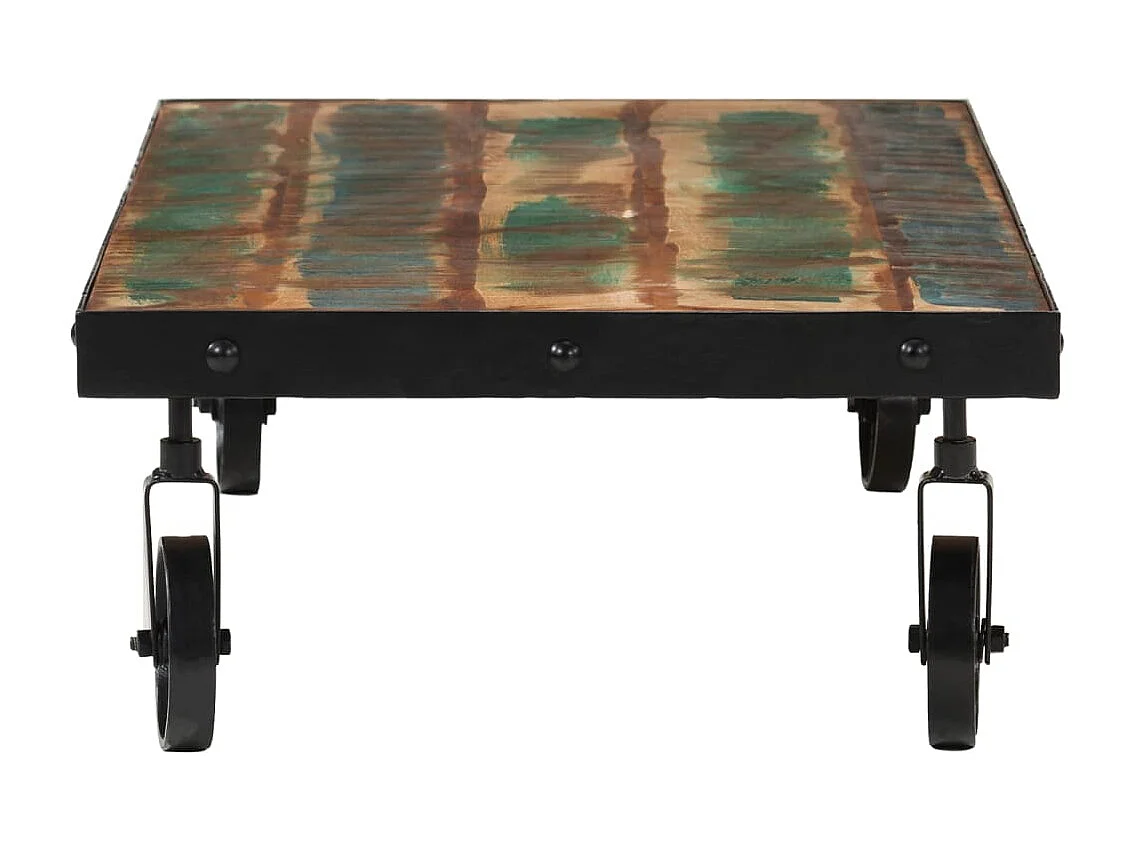 Couchtisch-Sofatisch-Beistelltische mit Rollen Altholz Massiv 100x55x26 cm SHL8878