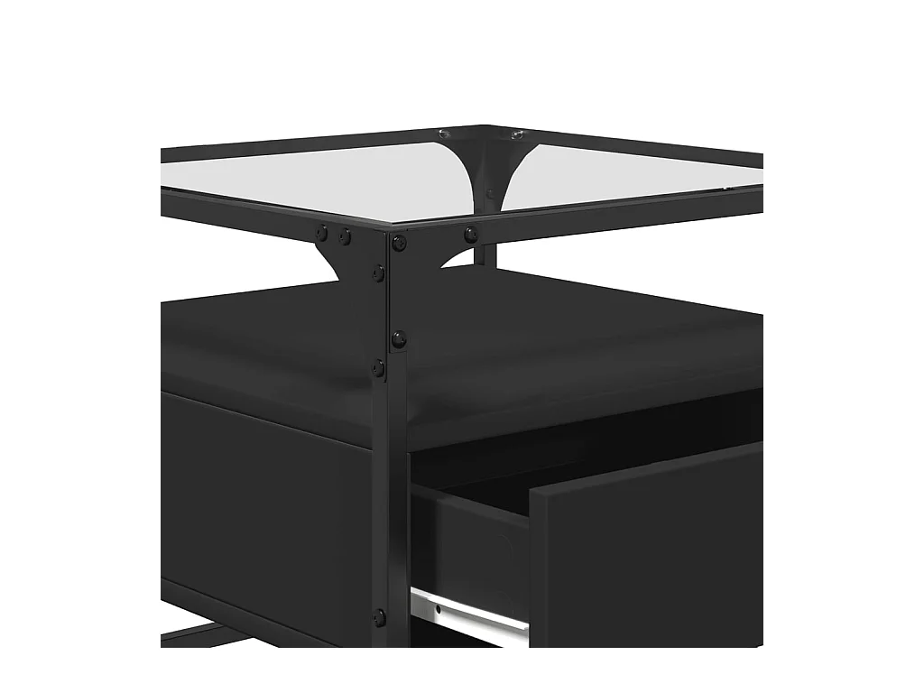 Mesa de centro-Mesa auxiliar madera contrachapada blanco brillo 50x50x35 cm SHL3566