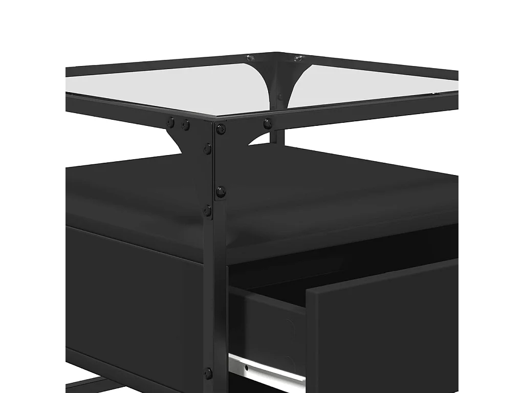 Mesa de centro-Mesa auxiliar madera contrachapada blanco brillo 50x50x35 cm SHL3566